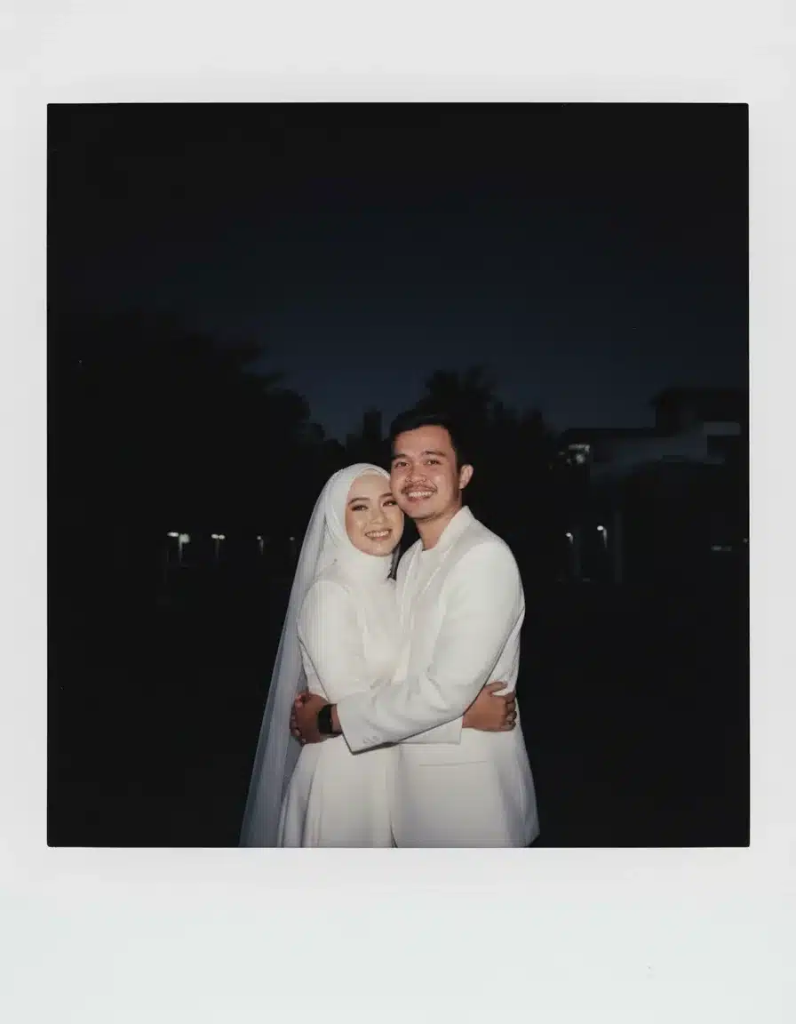 Prompt Gemini AI Pasangan Polaroid Efek Flash Terang