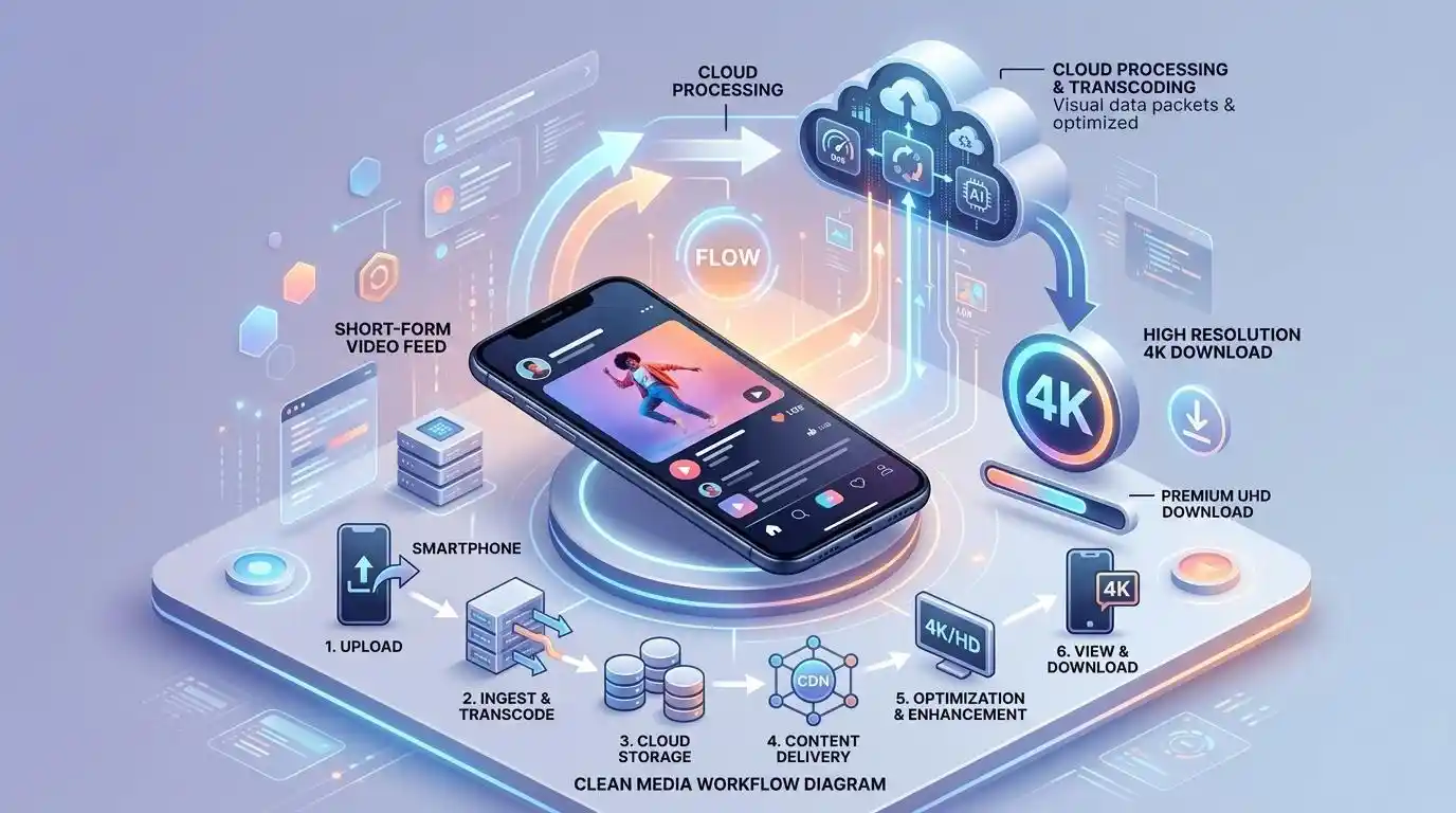 Alur kurasi dan pemrosesan media berbasis cloud, mulai dari pengarsipan resolusi tinggi hingga daur ulang konten.